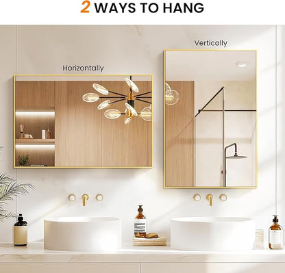 Bathroom Vanity Mirror for Wall, HD Shatterproof Glass, Hangs Horizontally or - Image 7