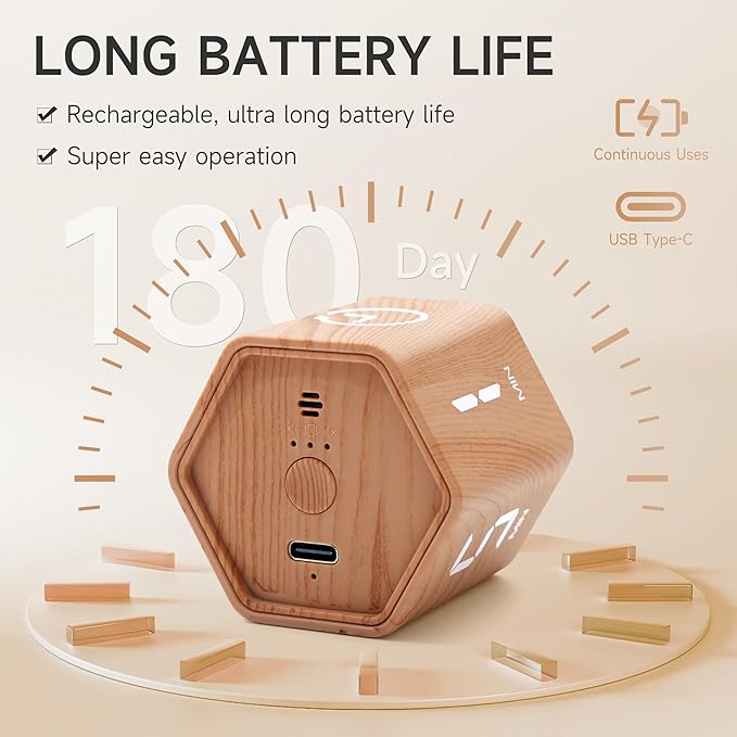 Productivity Timer 1, 60 Minutes Preset, Desk Cube Timer - Image 3