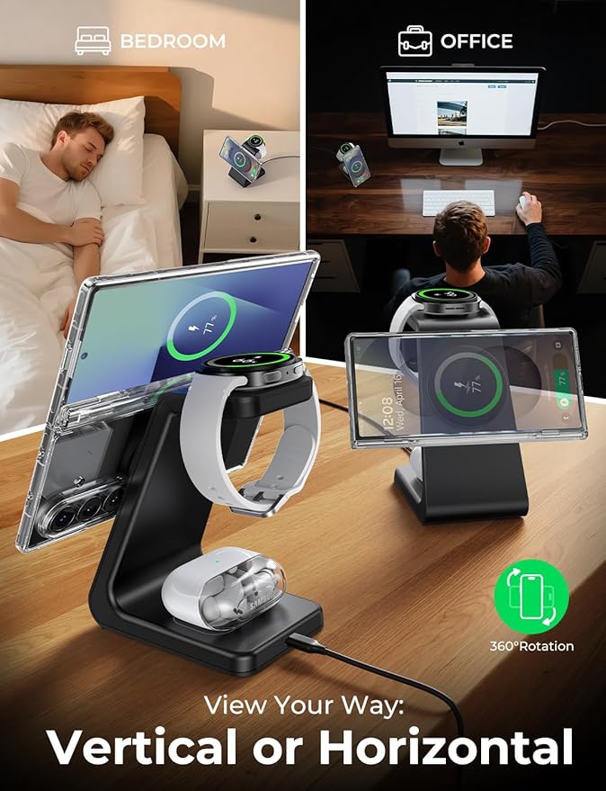 Magnetic Wireless Charger for Samsung, 3 in 1 Mag-Safe Charging Station for - Image 4