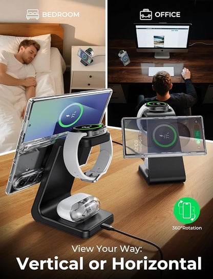 Magnetic Wireless Charger for Samsung, 3 in 1 Mag-Safe Charging Station for - Image 4