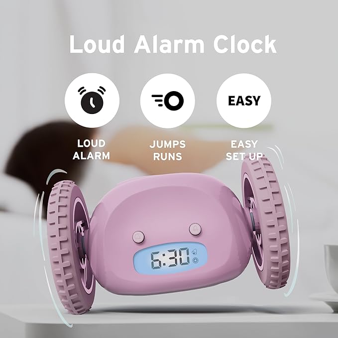 CLOCKY Alarm Clock on Wheels – Loud Rolling Alarm Clock - Image 2
