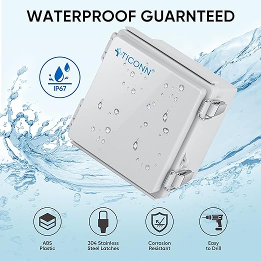 TICONN Waterproof Electrical Junction Box IP67 ABS Plastic Enclosure - Image 2