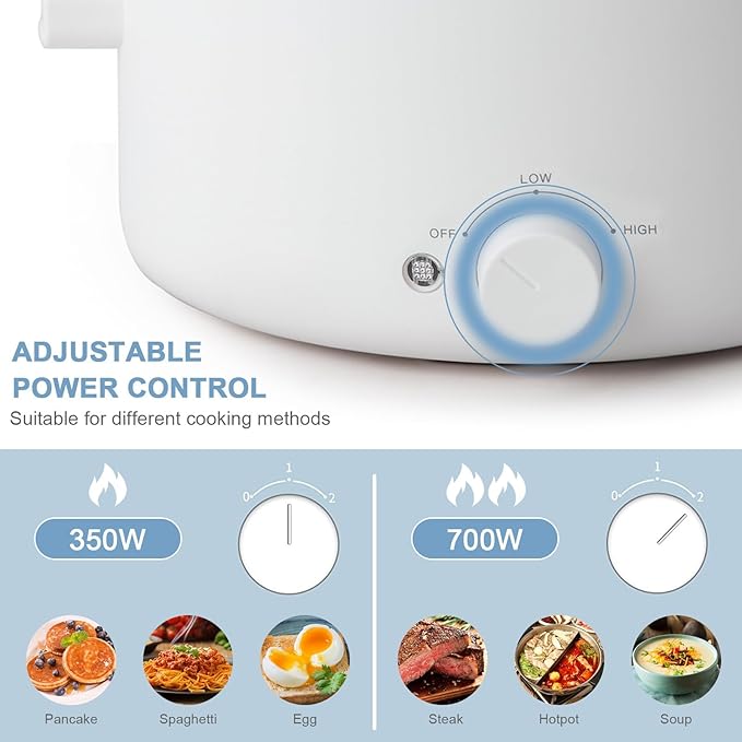 Hot Pot Electric, 2L Ceramic Glaze Non-Stick Pan, Portable Hot Pot - Image 3