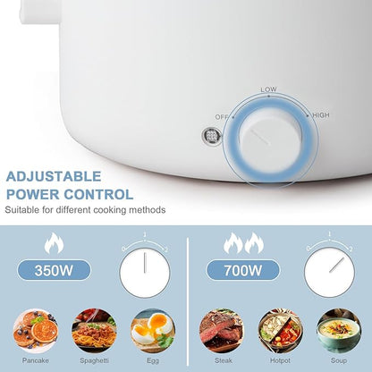 Hot Pot Electric, 2L Ceramic Glaze Non-Stick Pan, Portable Hot Pot - Image 3