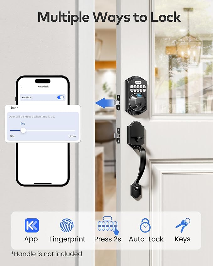 TEEHO TE012W WiFi Smart Lock, Fingerprint Door Lock - Image 8