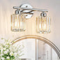 FDPBY Modern 2 Light Crystal Vanity Light, Chrome Vertical Bathroom Light by FDPBY