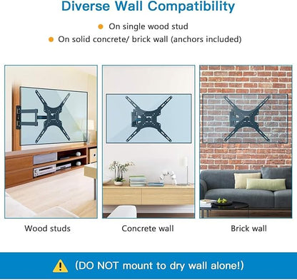 Full Motion TV Wall Mount Bracket Articulating Arms Swivels Tilts Extension - Image 5