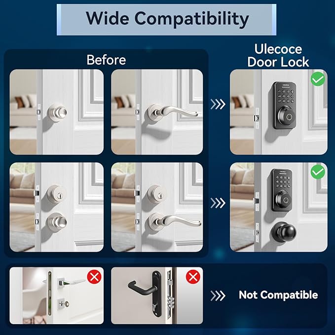 Ulecoce Fingerprint Keypad Deadbolt - Image 8