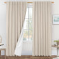 LAMIT Oatmeal 100% Blackout Linen Curtains, 84 Inch Linen Textured Living Room by LAMIT