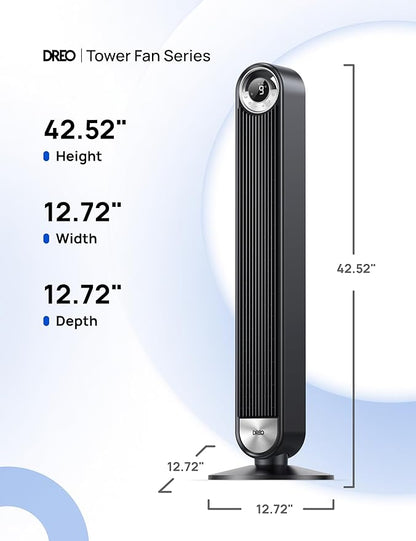 Dreo Tower Fan for Bedroom, 90° Oscillating Standing Floor Fan - Image 8