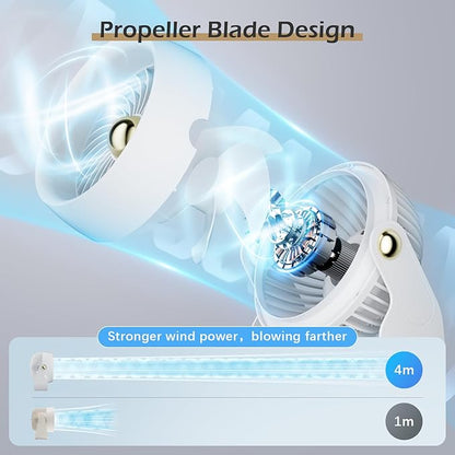 CIVPOWER Desk Fan: Table Fan Small Portable Rechargeable - Image 3