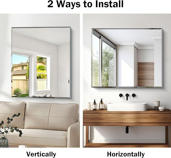 CILIBER Beveled Mirror, 30x36 Inch Bathroom Mirrors - Image 6
