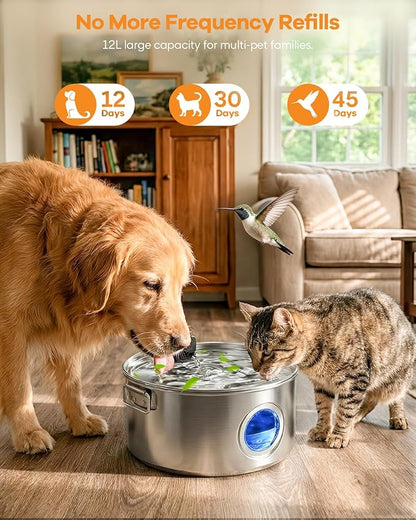 12L/ 3.4Gal Wireless Automatic Dog Water Fountain - Image 2