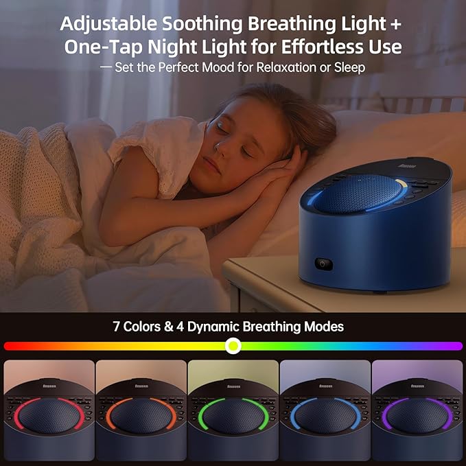 Sound Machine & Night Light, Premium Metal Shell - Image 5