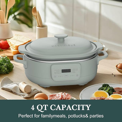 MAGNIFIQUE 4 Quart Programmable Casserole Slow Cooker, 8-in-1 Multi Cooker - Image 8