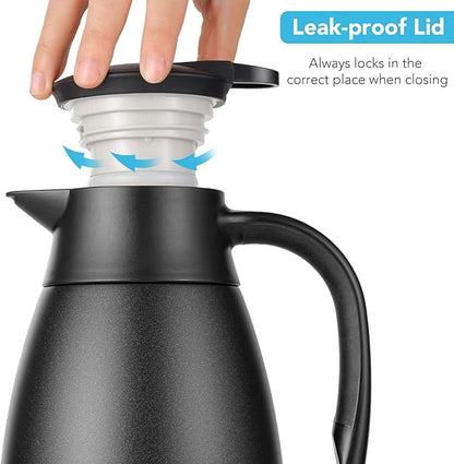 Tiken 68 Oz Thermal Coffee Carafe, Stainless Steel Insulated Vacuum Coffee - Image 6