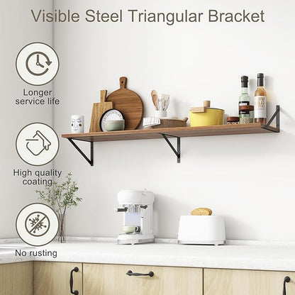 12 Inch Deep Floating Shelves, 48W x 12D Floating Shelves, Deep Wall Shelves - Image 3