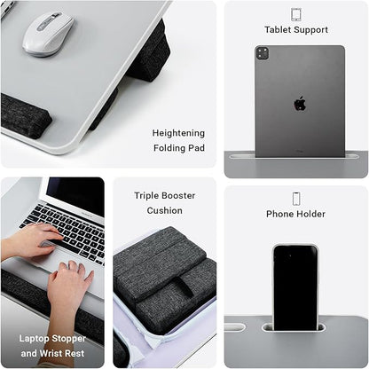 iXTRA Lap Desk for Laptop with Cushion, Folding Laptop Desk for Bed, Bed Desk - Image 2