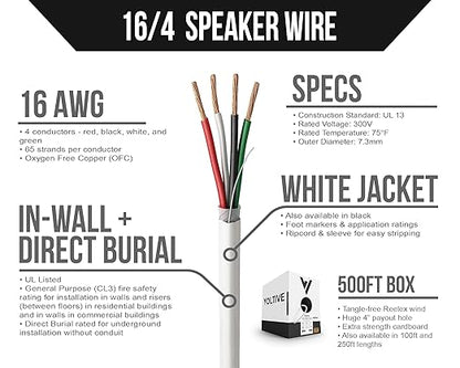 Voltive 16/4 Speaker Wire, in-Wall CL3 & Direct Burial, 500ft - Image 2
