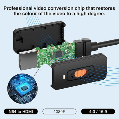 Arector N64 to HDMI Converter, HDMI Converter Supports 4:3/16:9 Ratio Conversion - Image 5