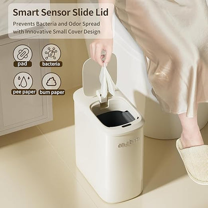 MRBIN Metal Motion Sensor Bathroom Trash Can - Image 2