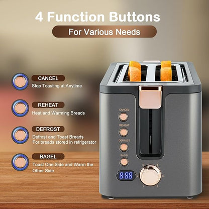 Mecity 4 Slice Toaster, Long Slot Toaster - Image 5