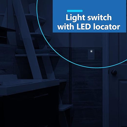 LIDER Minimalist Design Matte Finish Lighted Decorator Switch, Frameless Paddle - Image 5