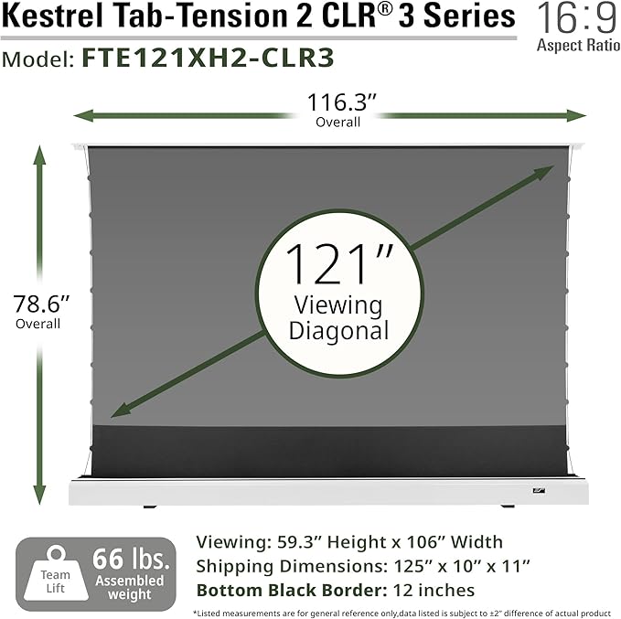 Elite Screens Kestrel Tab-Tension 2 CLR3, Ultra-Short Throw Ceiling Ambient - Image 6