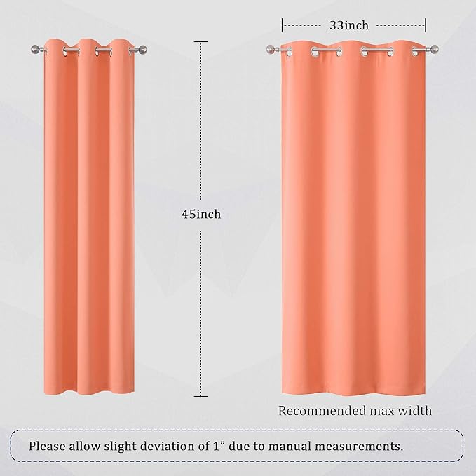 DUALIFE Light Coral Blackout Curtain Panels - Image 6