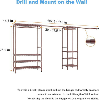 Ulif E11 Heavy-Duty Garment Rack, Metal Freestanding Clothes Rack and Closet - Image 7