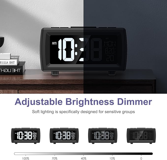 OQIMAX Digital Alarm Clock Radio, 7 Color Fonts, Dual Alarms, FM Radio - Image 5