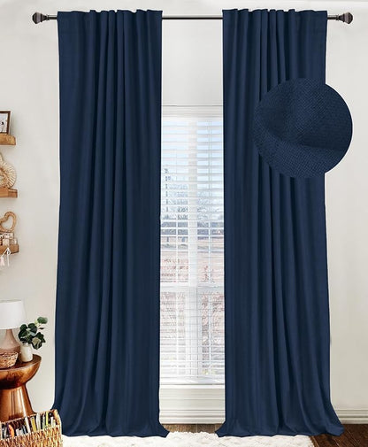 100% Blackout Shield Linen Blackout Curtains by 100BlackoutShield