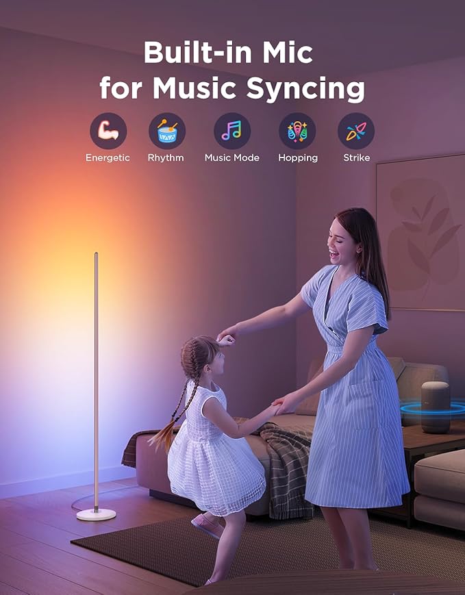 Govee RGBIC Floor Lamp Basic, LED Corner Lamp Works - Image 8