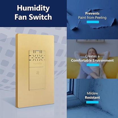 LIDER No Neutral Wire Required Humidity Sensor Switch, Automatic Humidity - Image 7