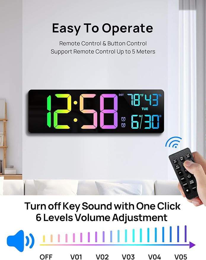 18.5" Large Digital Wall Clock - Image 7