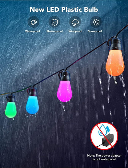 Govee Smart Outdoor String Lights H7016, 96ft RGBIC Outdoor Lights - Image 6