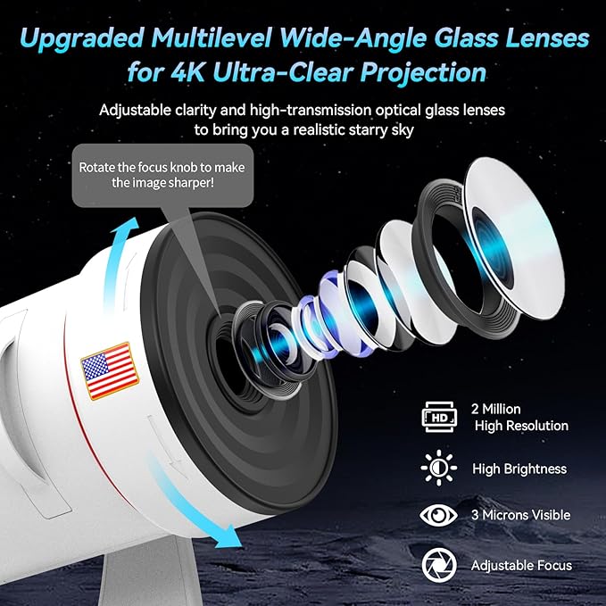 Star Projector, Galaxy Projector Upgraded Clear Lens, 10 Realistic Planetarium - Image 4
