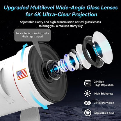 Star Projector, Galaxy Projector Upgraded Clear Lens, 10 Realistic Planetarium - Image 4