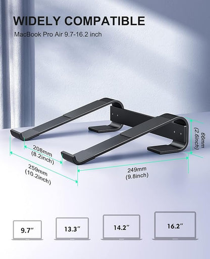 Soqool Laptop Stand for Desk, Ergonomic Detachable Laptop Riser, Aluminum - Image 5
