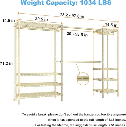 Ulif E11 Heavy-Duty Garment Rack, Metal Freestanding Clothes Rack and Closet - Image 5
