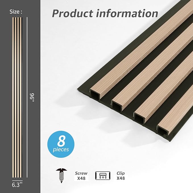 Art3d 8-Pack WPC Wood Slat Wall Panel - Image 7