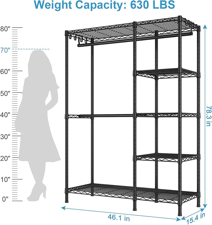 Ulif F2 Clothes Rack, 5 Tiers Heavy Duty Garment Rack - Image 6