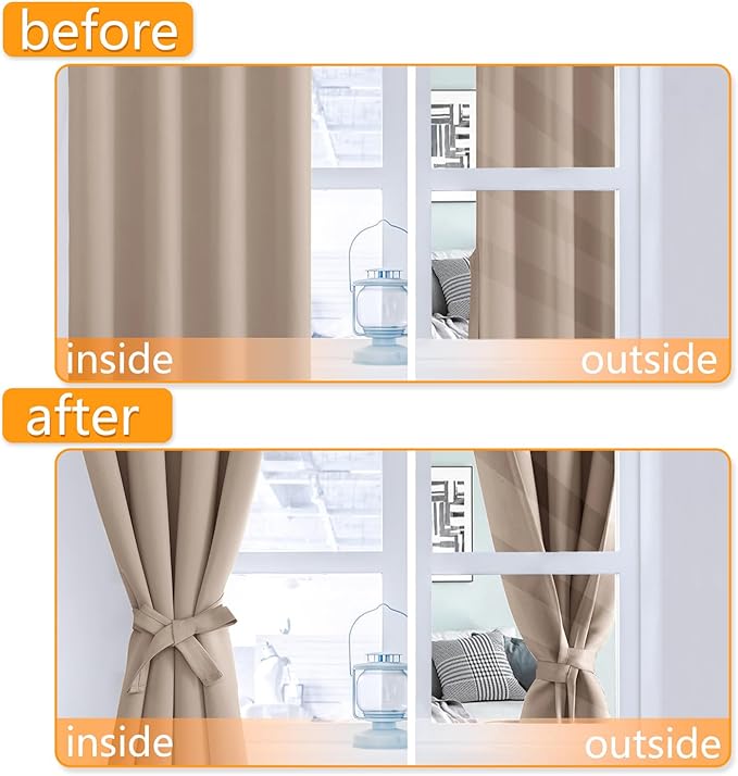Hiasan Blackout Curtains for Bedroom, 42 x 72 Inches Long - Image 4