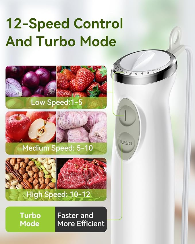 Immersion Blender Handheld 5 in 1 Hand Blender, 1000W Hand Mixer Stick - Image 4