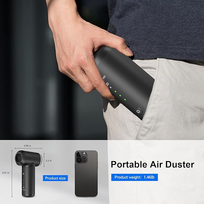 Compressed Air Duster, 6000mAH 160000RPM Electric Air Duster, 3-Speed - Image 2