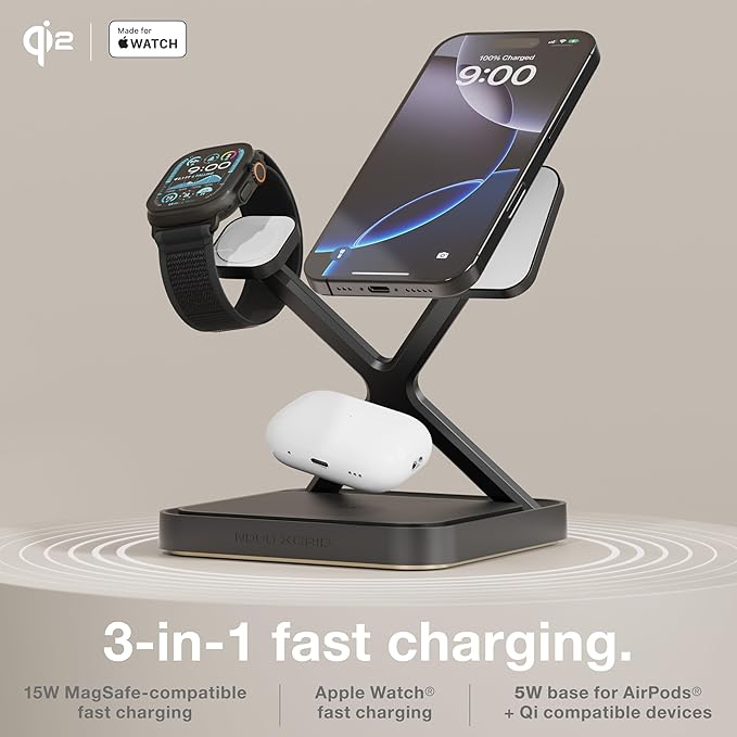 NOCO XGrid XDS3: 3-in-1 Wireless Charging Stand – Charging Station - Image 2