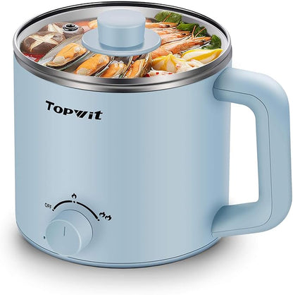 Topwit Hot Pot Electric, Electric Pot, 1.6L Ramen Cooker, Shabu-Shabu, Soup and by TOPWIT