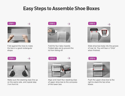 Kuject X-Large Shoe Storage Boxes Organizers Clear Plastic Stackable 12 Pack - Image 8