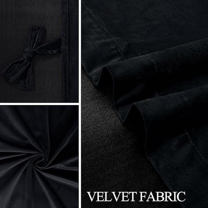JIUZHEN Black Velvet Curtains 108 inches - Image 5
