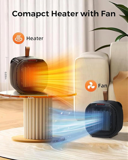 Portable Ceramic Space Heater w/Thermostat, 1500W Indoor Electric Space Heater - Image 5